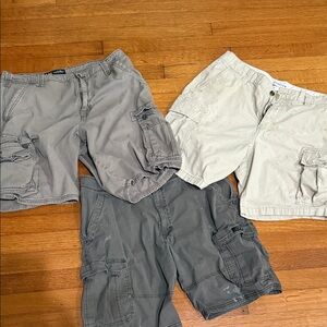 Men's Cargo Shorts Set - Gray and Tan